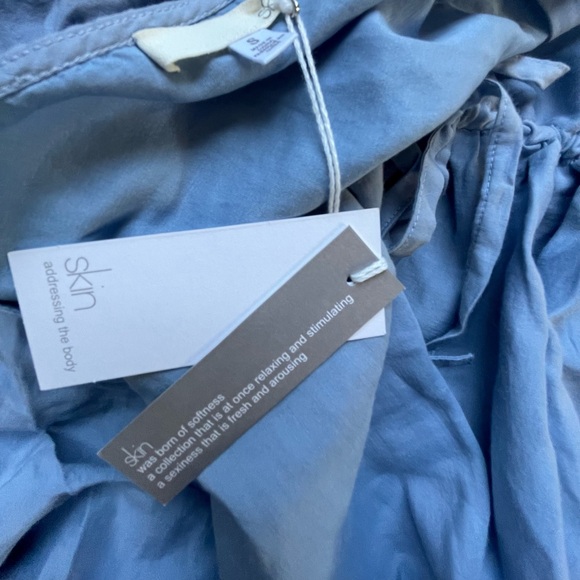 SKIN Worldwide Raina Fairytale Fit & Flare Dress Blue Pearl Cotton & Silk Size S - Picture 11 of 16